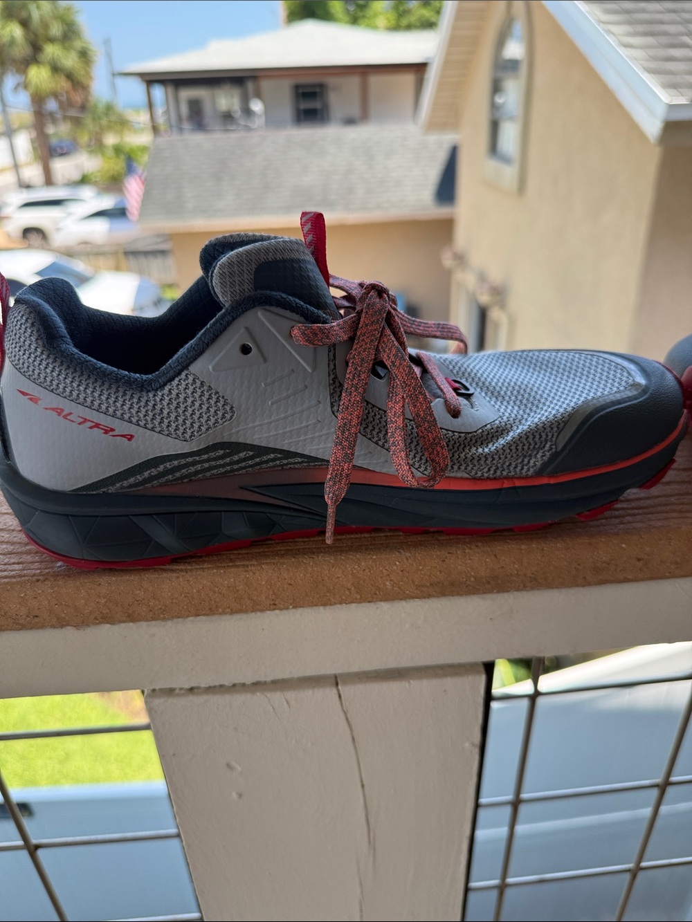 Altra Gray and Red Women's Trail Running Shoes - Picture 9 of 14